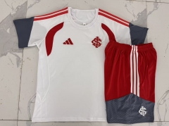 26-27 Brazil SC Internacional White Short-Sleeve Thailand Soccer Tracksuit-815
