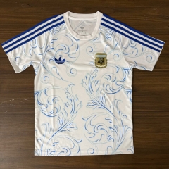 (S-4XL) 26-27 Argentina Blue&White Thailand Training Soccer Jersey AAA-8747