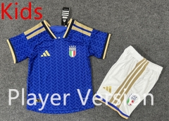 Player Version26-27 Italy Home Blue Kids/Youth Soccer Uniform-6748