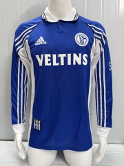 Retro Edition 98-00 Schalke 04 Home Blue LS Thailand Soccer Jersey AAA-503