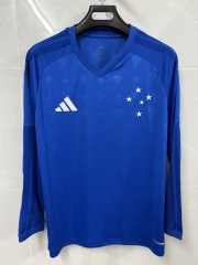 (S-4XL ) 26-27 Cruzeiro EC Home Blue LS Thailand Soccer Jersey AAA-8841