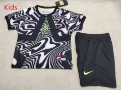 26-27 Brazil Goalkeeper Black Kid/Youth Soccer Uniform-507