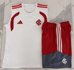 26-27 Brazil SC Internacional White Thailand Soccer Vest Tracksuit-815