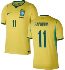 (S-4XL) 26-27 Brazil Home Yellow ( L.PAQUETA #11) Thailand Soccer Jersey AAA