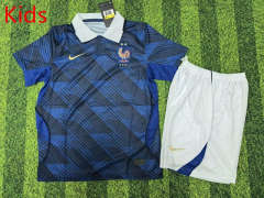 Correct Version 2026 World Cup France Home Blue Kids/Youth Soccer Uniform-1947