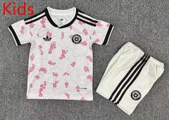26-27 Chile Away White&Pink Kids/Youth Soccer Uniform-7809