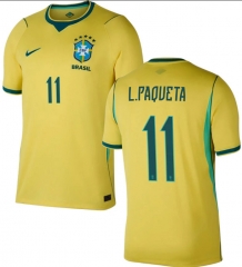(S-4XL) 26-27 Brazil Home Yellow ( RAPHINHA #11) Thailand Soccer Jersey AAA