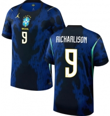 (S-4XL) 26-27 Brazil Away Blue&Black ( RICHARLISON #9) Thailand Soccer Jersey AAA