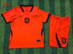 26-27 Netherlands Home Orange Kids/Youth Soccer Uniform-1947