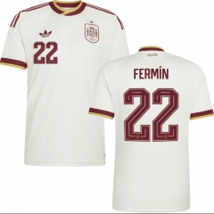 (S-4XL) 26-27 Spain Away White ( FERMIN #22) Thailand Soccer Jersey AAA