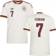 (S-4XL) 26-27 Spain Away White (FERRAN #7) Thailand Soccer Jersey AAA