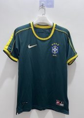 (S-3XL) Retro Version 1998 Brazil Goldkeeper Green Thailand Soccer Jersey AAA-9268
