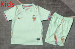 26-27 France Away Light Green Kids/Youth Soccer Uniform-9484