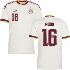 (S-4XL) 26-27 Spain Away White ( RODRI #16) Thailand Soccer Jersey AAA