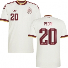 (S-4XL) 26-27 Spain Away White ( PEDRI #20) Thailand Soccer Jersey AAA