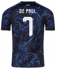 (S-4XL) 26-27 Argentina Away Black (De PauL #7)  Thailand Soccer Jersey AAA