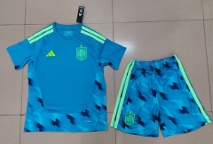 26-27 Spain Goalkeeper Light Blue Soccer Uniform-718