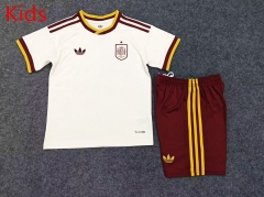 Correct Version 2026 World Cup Spain Away White Kids/Youth Soccer Uniform-6748