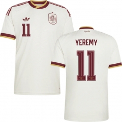 (S-4XL) 26-27 Spain Away White (YEREMY #11) Thailand Soccer Jersey AAA