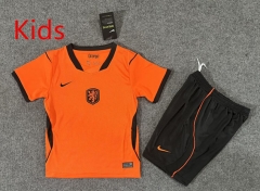 2026 World Cup Netherlands Home Orange Kids/Youth Soccer Uniform-6748