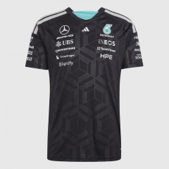 (S-5XL) 2026 Mercedes Round Collar Black Formula One Racing Suit