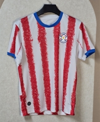 (S-4XL) 26-27 Paraguay Home Red&White Thailand Soccer Jersey AAA-4728