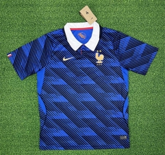 (S-4XL) 26-27 France Home Blue Thailand Soccer Jersey AAA-403