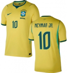 (S-4XL) 26-27 Brazil Home Yellow ( NEYMAR JR #10) Thailand Soccer Jersey AAA
