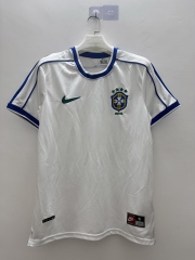 (S-3XL) Retro Version 1998 Brazil White Thailand Soccer Jersey AAA-9268