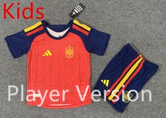Player Version 26-27 Spain Home Red Kids/Youth Soccer Uniform-6748
