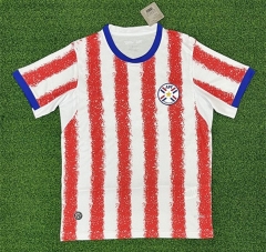 (S-4XL) 26-27 Paraguay Home Red&White Thailand Soccer Jersey AAA-403