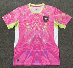 (S-4XL) 26-27 Portugal Goalkeeper Pink Thailand Soccer Jersey AAA-2483