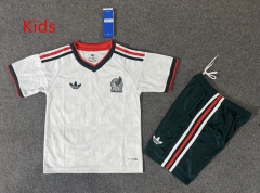 (Green Shorts) 26-27 Mexico Away White Kids/Youth Soccer Uniform-6748