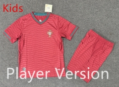 Player Version 26-27 Portugal Home Red Kids/Youth Soccer Uniform-6748