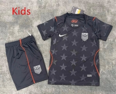 26-27 USA Away Black Kids/Youth Soccer Unifrom-2483