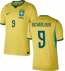 (S-4XL) 26-27 Brazil Home Yellow ( RICHARLISON #9) Thailand Soccer Jersey AAA