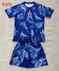 26-27 England Goalkeeper Blue Kids/Youth Soccer Uniform-AY