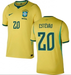 (S-4XL) 26-27 Brazil Home Yellow ( ESTÊVÃO #20) Thailand Soccer Jersey AAA