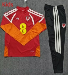 26-27 Wale Red Kids/Youth Soccer Tracksuit-4692