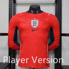 Player Version 26-27 England Away Red LS Thailand Soccer Jersey AAA-888