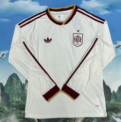 (S-4XL ) 2026 World Cup Spain Away White LS Thailand Soccer Jersey AAA-7209