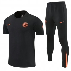 26-27 Inter Milan Black Short-sleeved Thailand Soccer Tracksuit-4627