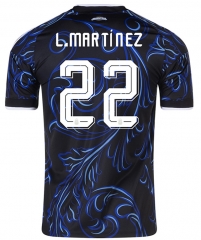 (S-4XL) 26-27 Argentina Away Black (L.MARTÍNEZ #22) Thailand Soccer Jersey AAA