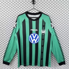 Retro Version 94-95 Wolfsburg Away Black&Green LS Thailand Soccer Jersey AAA-3257