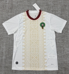 (S-4XL) 26-27 Morocco Away White&Beige Thailand Soccer Jersey AAA-4506