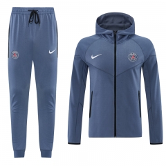 26-27 Paris SG Grey&Blue Thailand Soccer Jacket Unifrom With Hat-LH