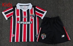 26-27 Sao Paulo Away Red&Black Kids/Youth Soccer Uniform-2483