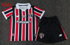 26-27 Sao Paulo Away Red&Black Kids/Youth Soccer Uniform-2483