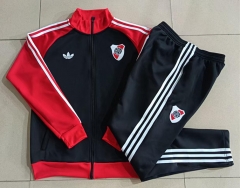26-27 CA River Plate Black Thailand Soccer Jacket Uniform-815