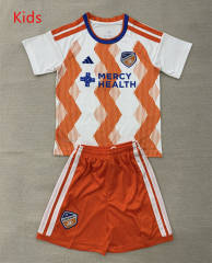 26-27 FC Cincinnati Away White&Orange Kids/Youth Soccer Uniform-AY